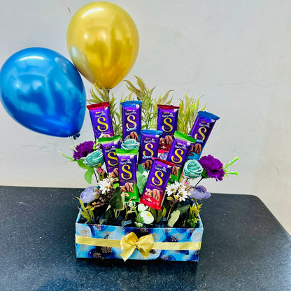 Dairymilk Bouquet with Balloons