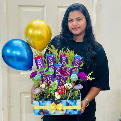 Dairymilk Bouquet with Balloons