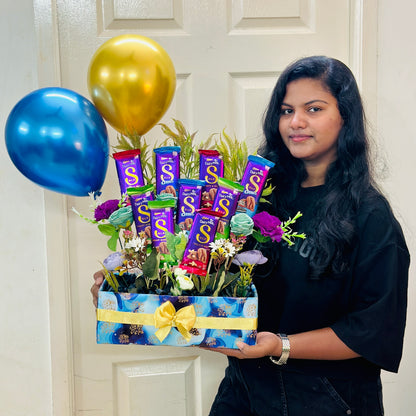 Dairymilk Bouquet with Balloons