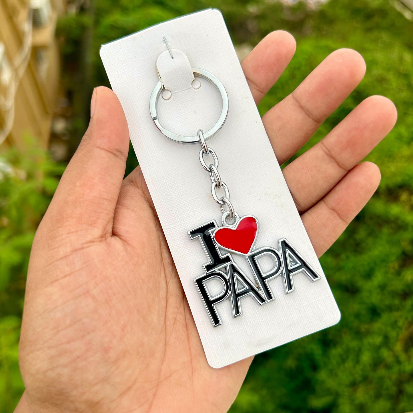 I Love Papa keychain