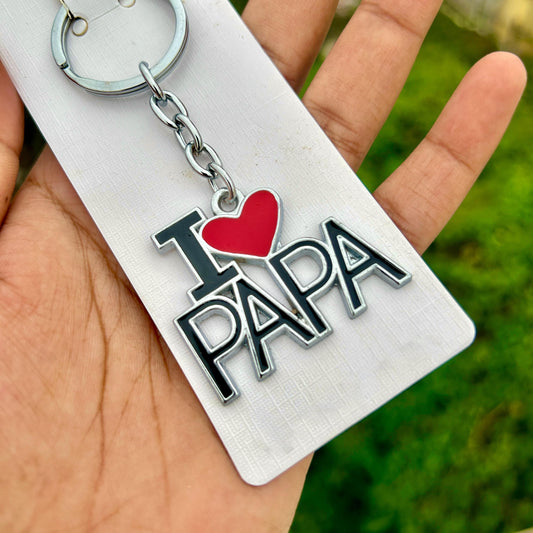 I Love Papa keychain